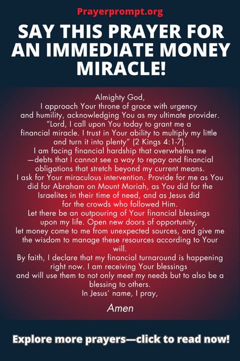 Prayer For Money Blessing Prayer For Money Miracle, Intercession Prayers, Prayer For Prosperity, Business Prayer, Financial Prayers, Praying Woman, Money Prayer, Archangel Prayers, Prayer Closet