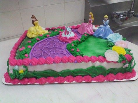 Disney Princess - *  Disney Princess Cake  1/4 sheet marble cake frosted and… Princess Sheet Cake, Disney Princess Birthday Cakes, Proper Etiquette, Sheet Cake Designs, Princess Cookies, Disney Princess Cake, Disney Princess Birthday Party, Birthday Sheet Cakes, 4th Birthday Cakes