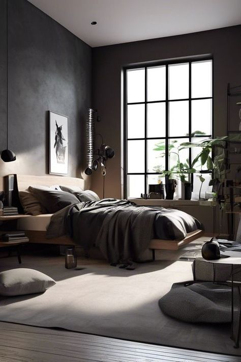 Clean Men Room Aesthetic, Male Room Aesthetic Dark, Clean Guy Aesthetic Room, Masculine Room Ideas, Men’s Bedroom Aesthetic, Room Asthetics Men, Grey Room Ideas Bedroom Aesthetic, Guys Bedroom Aesthetic, Male Room Aesthetic