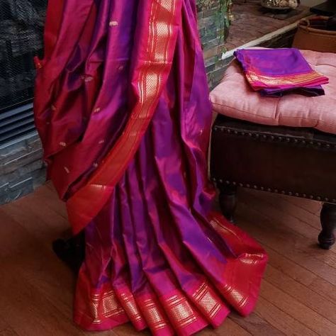 "Pure Silk Handloom Paithani saree from Yeola. Free Shipping within USA." Paithani Saree Colour Combinations, Pure Silk Paithani Saree, Paithani Saree Colours, Red Paithani Saree, Yeola Paithani Sarees, Saree Photography, Saree Color Combinations, Blouse Images, Paithani Saree