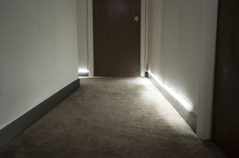 Automatic Hallway Runner Lights How can I combine rope lights and an auto on nightlight? Inside Apartment, Aspen House, Diy Bathroom Makeover, Natural Cleaning Recipes, Floor Runners, Wardrobe Design Bedroom, Rope Lights, Rooms Ideas