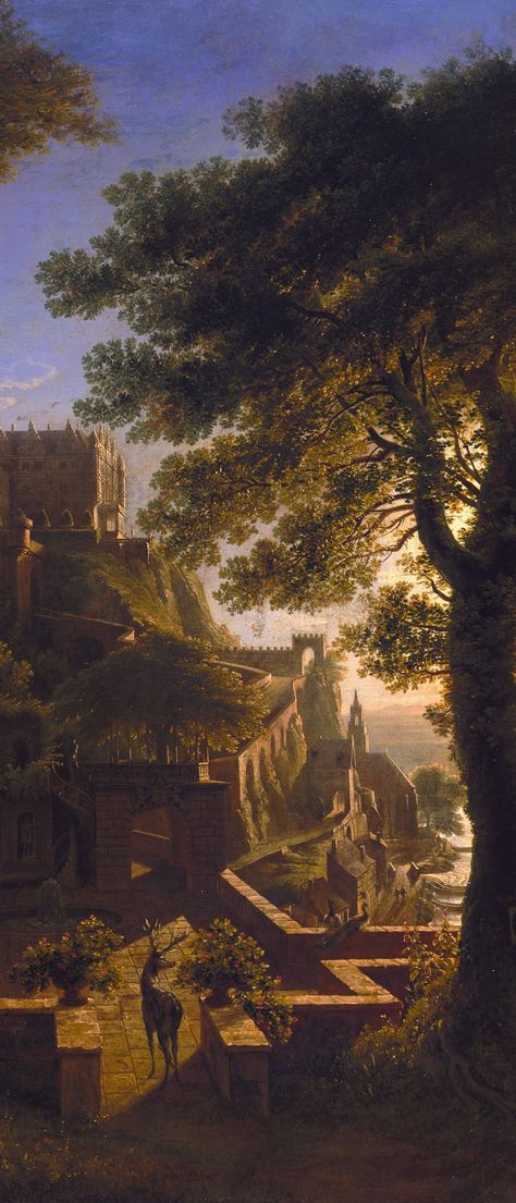 (1) Accueil / Twitter Breathtaking Paintings, Karl Friedrich Schinkel, Castle Painting, Print Bedroom, Architecture Painting, Free Print, Fantasy Castle, Historical Art, Literature Art