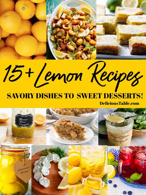 Fresh Lemon Recipes, Bbq Salads, Recipes Savory, Lemon Vinaigrette, Savory Dishes, Vinaigrette Recipes, Berries Recipes, Salad Dressing Recipes, Lemon Recipes