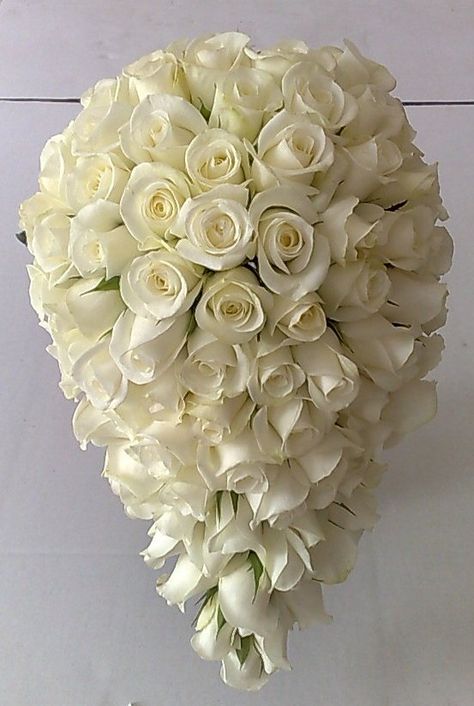 white teardrop floral arrangements | ... of denai s flowers bride bouquet wired teardrop bouquet of white roses Shower Bouquet, Teardrop Bouquet, White Rose Bouquet, Cascading Wedding Bouquets, Cascading Flowers, Bride's Bouquet, Bridal Bouquet Flowers, Red Rose Bouquet, Flowers Ideas