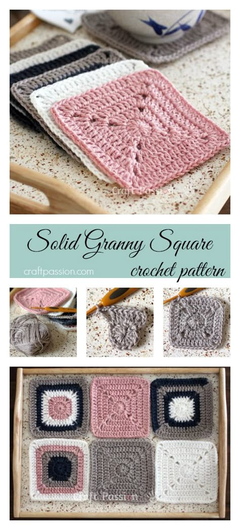 Free Solid Granny Square crochet pattern and detail pictures of the block. Join up the squares to make a bigger project or simply use it individually. Different Granny Square Patterns Crochet Blocks, Granny Square Solid Color, One Color Granny Square Pattern, Crochet Blocks Free Pattern Squares, Solid Color Granny Square Pattern, Granys Crochet Squares Free Pattern, Crochet Blocks Free, One Color Granny Square, Solid Granny Square Crochet Pattern