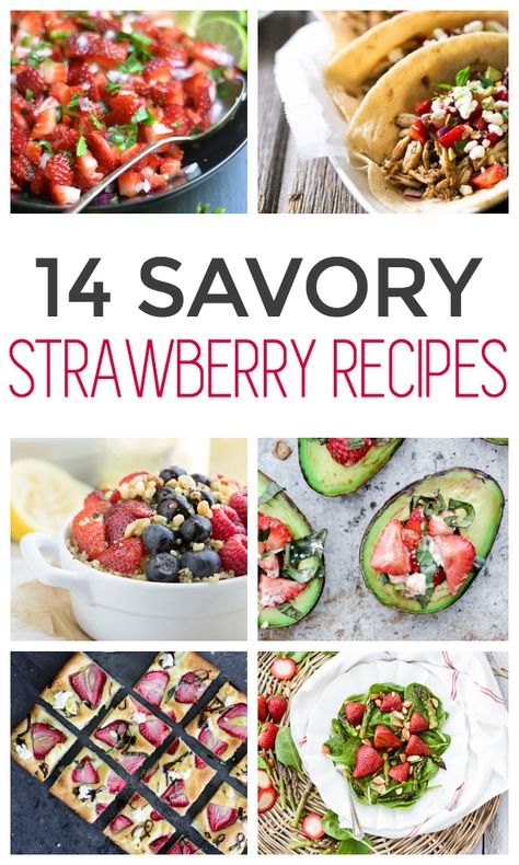 Savoury Strawberry Recipes, Strawberry Meal Ideas, Dinner With Strawberries, Strawberry Lunch Ideas, Unique Strawberry Recipes, Strawberry Side Dish, Strawberry Savory Recipes, Strawberry Recipes Savory, Savory Berry Recipes