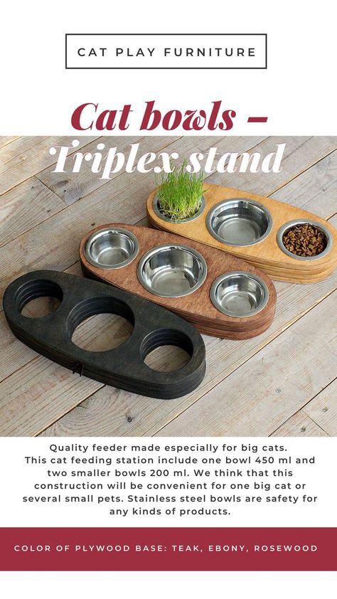 Cat Feeding Station, Food Bowls, Cat Food Bowl, Play Furniture, Stainless Steel Bowls, Cat Feeder, Feeding Station, Cat Scratching Post, Cat Feeding