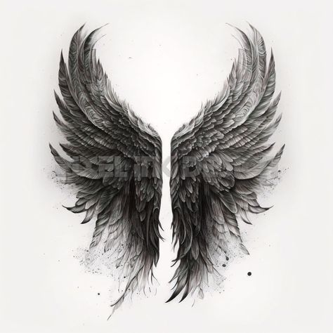 Angel Wings Back Tattoo Women, Dark Angel Wings Tattoo, Wing Tattoo Designs For Women Back, Angel Wings Tattoo Design, Dark Angel Tattoo, Angel Wings Tattoo On Back, Wings Tattoo Design, Wings Tattoos, Dark Angel Wings