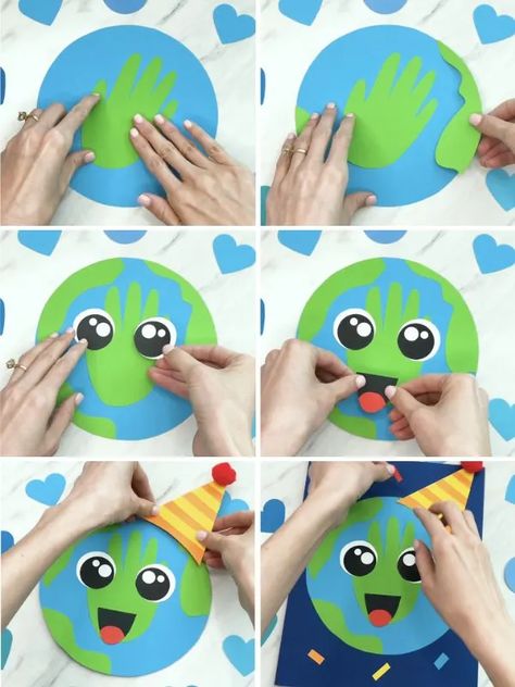 Here's Your Free Earth Craft Template Love Your Mother Earth Art, Easy Earth Day Crafts For Kids, Preschool Earth Day Art, Easy Earth Day Crafts For Preschool, Earth Day Crafts For Preschoolers, Recycling Preschool, Recycle Preschool, Earth Day Crafts For Kids, Kids Creative Ideas