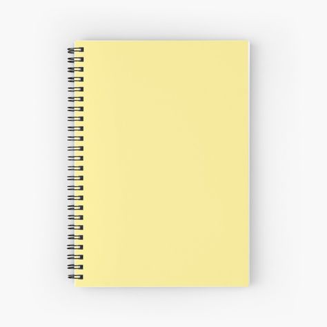 "Buttermilk Yellow Solid Yellow Color" Spiral Notebook by podartist | Redbubble Yellow Pastel, Coloring Journal, Cool School Supplies, Beautiful Notebooks, Cool Notebooks, Stationery Collection, Pink Sand, Too Cool For School, Notebook Design