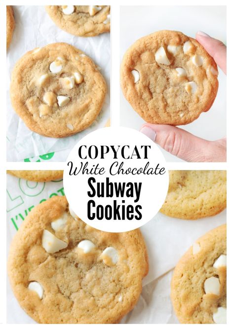 Copycat Subway White Chocolate Macadamia Nut Cookies - Gluesticks Blog Ree Drummond White Chocolate Macadamia Cookies, White Chocolate Macadamia Nut Cookies Subway, Cookie Recipes White Chocolate Macadamia, Subway Macadamia Nut Cookies, Chewy White Chocolate Macadamia Cookies, White Chip Cookies Recipes, Easy White Chocolate Macadamia Cookies, Macadamia White Chocolate Chip Cookies, Soft And Chewy White Chocolate Macadamia Nut Cookies