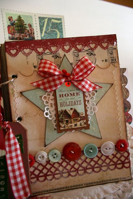 Cherry's Jubilee: A little project to share Christmas Mini Albums, Cherries Jubilee, Christmas Journal, Christmas Albums, Mini Scrapbook, Christmas Scrapbook, Mini Scrapbook Albums, December Daily, Christmas Minis