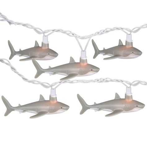 Shark Themed Items, Shark Home Decor, Shark Things To Buy, Shark Lights, Cool Stuff For Your Room, Shark Room Decor, Shark Party Theme, Shark Items, Shark Decorations