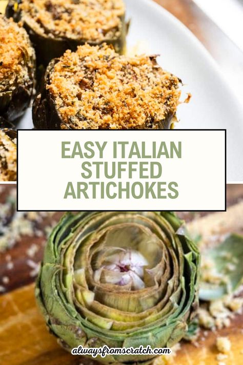 Experience the joy of cooking with these Easy Italian Stuffed Artichokes! This delightful stuffed artichoke recipe is packed with flavor and can be made in just a few simple steps. Filled with a savory blend of cheese and breadcrumbs, these Italian stuffed artichokes make an unforgettable appetizer or side dish. Perfect for impressing guests or enjoying a special family meal, this dish is sure to become a favorite. Don’t miss out on this easy stuffed artichoke recipe! Best Stuffed Artichoke Recipe, Italian Stuffed Artichokes Recipes, Stuffed Artichoke Recipes, Italian Holiday Recipes, Italian Stuffed Artichokes, Italian Fish Recipes, Italian Holiday Cookies, Vegetable Marinade, Italian Appetizers Easy