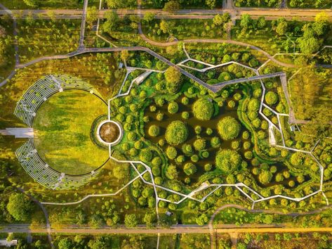 Benjakitti Forest Park provides a “green lung” in Bangkok Community Park Design, World Architecture Festival, Natural Ecosystem, Chinese Landscape, Urban Nature, Community Park, Wildlife Habitat, Tropical Foliage, Parking Design