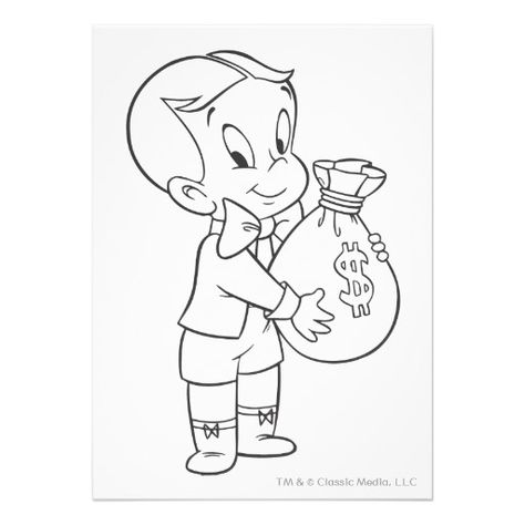 Richie Rich Cartoon Money Richie Rich Drawing, Richie Rich Tattoo Ideas, Richy Rich Tattoo, Richie Rich Tattoo Design, Richie Rich Tattoo, Richie Rich Cartoon, Richie Rich Art, Money Sketch, Rich Cartoon