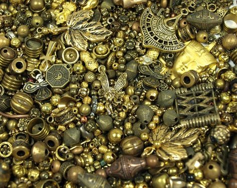 Bag Of Gold, Bronze Ring, Grab Bag, Grab Bags, Metal Beads, Beaded Pendant, Potpourri, Spacer Beads, Silver Color