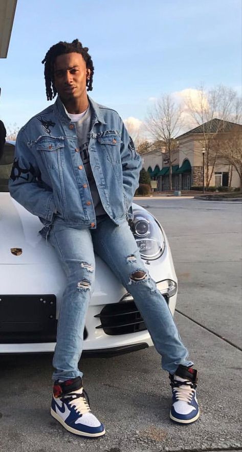 Diy Jeans Ideas, Playboi Carti Outfits, Rap Clothes, Best Profile Pictures, Cute Black Guys, Rap Aesthetic, Street Style Outfits Men, Jeans Diy, Streetwear Men Outfits