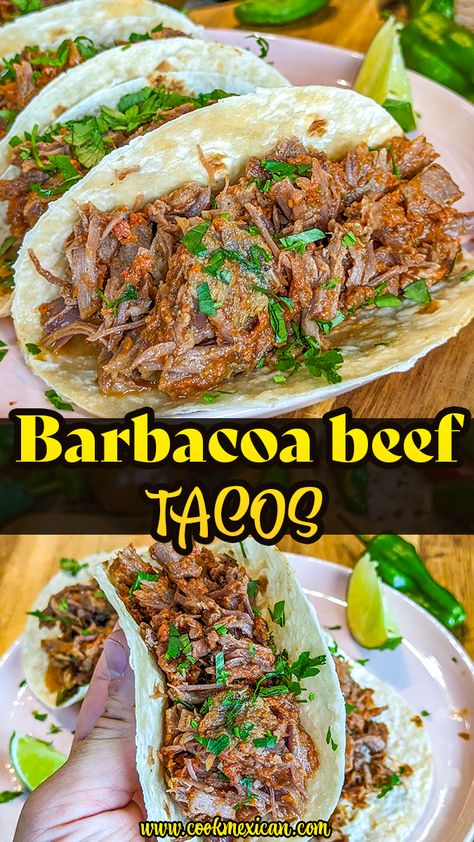 Barbacoa Beef Tacos Roast Beef Tacos, Barbacoa Beef Tacos, Beef Shoulder Roast, Steak Taco Recipe, Barbacoa Recipe, Taco Filling, Barbacoa Beef, Shoulder Roast, Beef Cheeks