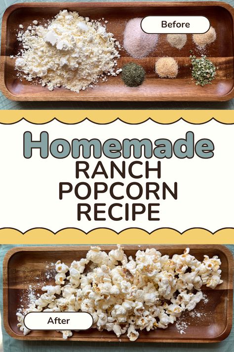 With all of the flavor and none of the preservatives, this recipe is a huge hit! Keep extra seasoning on hand for those fun movie nights. #homemadepopcorn #popcorn #recipes Ranch Popcorn Seasoning, Diy Popcorn Seasoning, Homemade Popcorn Seasoning Recipes, Homemade Popcorn Seasoning, Ranch Popcorn, Popcorn Seasoning Recipes, Popcorn Salt, Diy Popcorn, Homemade Ranch Seasoning