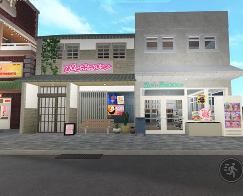 Korean Town, Bloxburg House Inspiration, Bloxburg Town Ideas, Korean City, Bloxburg Inspiration, Bloxburg City, Bloxburg Town, Japan City, Blox Burg