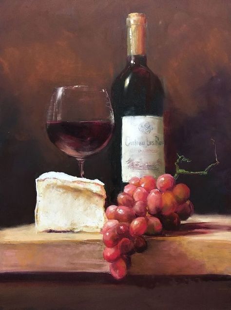 Wine Painting, Food Painting, Still Life Oil Painting, Wine Art, Fruit Painting, A Level Art, Still Life Art, Art Inspiration Painting, Painting Art Projects