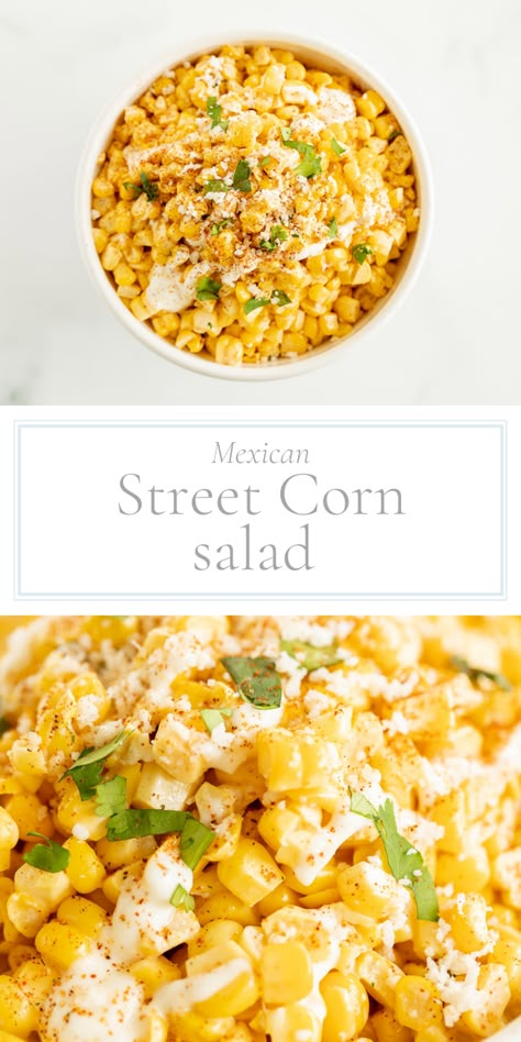 Mexican Corn Side Dish, Picnic Sides, Taco Side Dishes, Mexican Street Corn Recipe, Street Corn Salad, Street Corn Recipe, Party Side Dishes, Fresh Corn Salad, Mexican Corn Salad