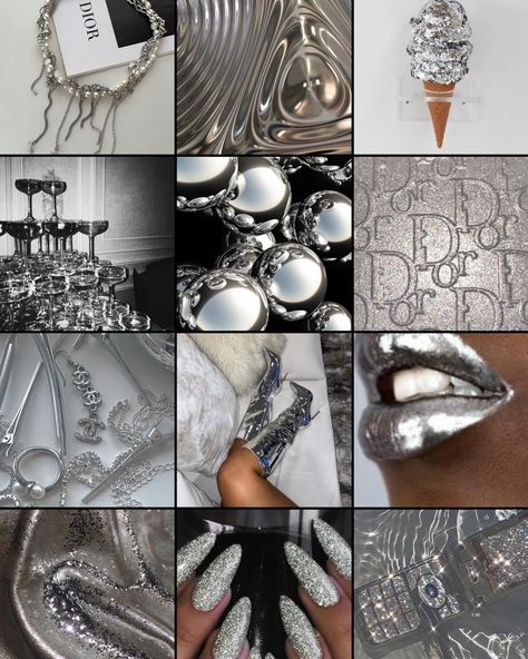 “A canvas of silvers and grays, where every glittering detail tells a story of refined luxury, echoing the timeless sophistication. The metallic sheen symbolizes resilience, while the black and white contrasts reflect the complexities of identity and elegance. Each sparkle is a reminder of the beauty in contrasts and the power of understated opulence.” . . . . . . . . . . . #vision #visionboard #mood #moodboard #moodboards #moodboardaccount #moodboardaesthetic #moodygrams #instamood #grayscal... Art Auction, Mood Boards, The Black, Mood Board, Auction, Sparkle, Black And White, Canvas, Silver