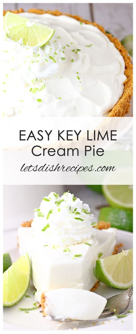 Easy Key Lime Cream Pie Key Lime Cream Pie, Key Lime Bundt Cake, Creamy Key Lime Pie, No Bake Key Lime, Homemade Graham Cracker Crust, Homemade Strawberry Sauce, Homemade Graham Crackers, Pie Pops, Lime Cream