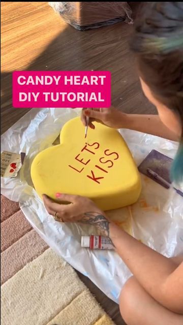 Tay BeepBoop | DIY QUEEN on Instagram: "Full tutorial! a very fun DIY project 🍭 if you want to give it a try yourself all the supplies needed are linked in my story rn! #diy #homedecor #fakefood" Candy Heart Decor Diy, Fake Food Home Decor, Diy Maximalist Home Decor, Fun Diy Home Decor Projects, Diy Cute Decor, Maximalist Diy Projects, Diy Funky Decor Ideas, Diy Fun Home Decor, Quirky Diy Home Decor