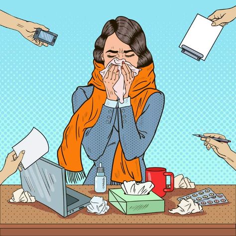 The Hit List – Even tarot readers get the flu Feeling Sick Illustration, Cold Images, Phone Wallpaper Quotes, Vector Pop, Tarot Readers, Girl Sketch, Feeling Sick, Beauty Skin Care Routine, Art Business