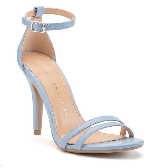 LC Lauren Conrad Runway Collection ankle strap powder blue high heel sandals Baby Blue Heels, Light Blue Heels, Blue High Heel Shoes, Brian Atwood Heels, Summer High Heels, Blue High Heels, Prom Heels, Beautiful High Heels, Ankle Strap High Heels