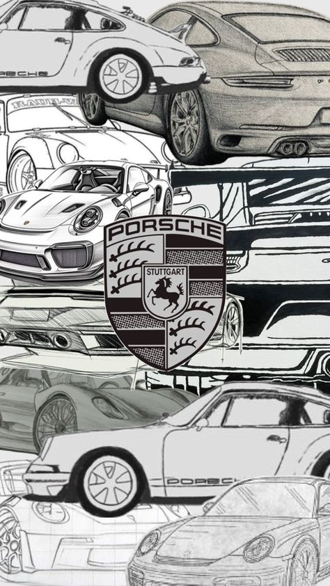 German Cars Wallpaper, Porsche Gt3 Rs Drawing, Porsche Cartoon, Cars Doodle, Porsche Drawing, Porsche Print, Screen Drawing, 992 Gt3 Rs, Wallpaper Home Screen