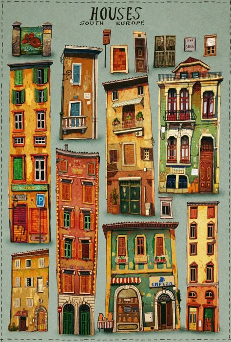 Francisco Fonseca on X: "Houses South Europe https://t.co/sOa8kqgFHF" / X Francisco Fonseca, South Europe, City Illustration, Urban Sketching, Little Houses, Little House, Artist At Work, Game Design, Animal Crossing