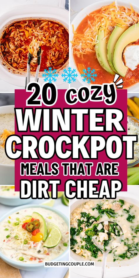 Cheap & Unique Winter Crockpot Recipe: cheap meals budget, comfort food dinner recipes, quick and inexpensive dinner recipes Simply Crockpot Meals, Cheap But Good Dinner Recipes, Cheap Easy Meals Families Crock Pot, Inexpensive Slow Cooker Meals, Easy Comfort Crockpot Meals, Crockpot Meals On A Budget Family, Easy Overnight Crockpot Meals, Comfy Crockpot Meals, Busy Crock Pot Meals