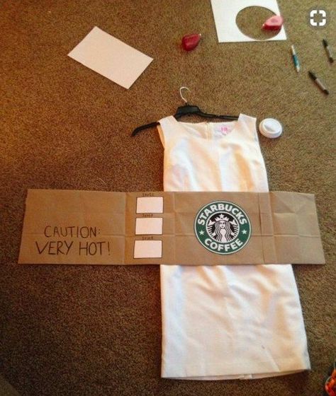 Starbucks Costume, Costumes Faciles, Meme Costume, Diy Costumes Women, Halloween Fest, Diy Halloween Costumes For Women, Homemade Halloween Costumes, Holloween Costume, Diy Kostüm