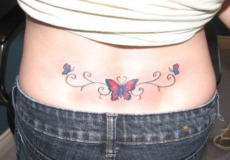 Lower Back Tattoos For Women, Back Tattoos For Women, Back Tattoo Women Spine, Back Tattoos Spine, Tattoos For Females, Lower Back Tattoo Designs, Rose And Butterfly Tattoo, Girl Back Tattoos, Butterfly Tattoos For Women