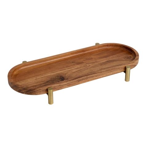 Wood And Gold, Cheese Bar, Serving Stand, Mimosa Bar, Wooden Gifts, Bath Ideas, Gold Wood, Serving Trays, World Market