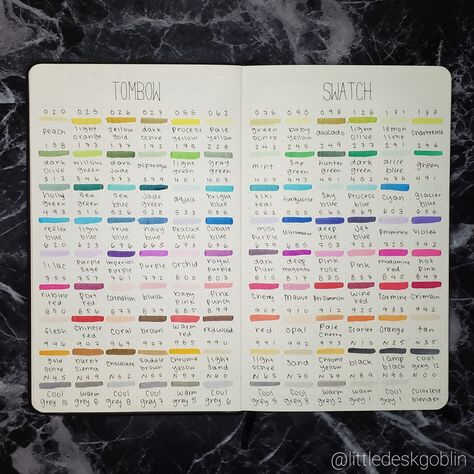 Tombow Brush Pen Swatches, Tombow Dual Brush Pen Swatches, Pen Swatches, Highlighter Swatches, Tombow Brush Pen, Planner Quotes, Swatch Book, Tombow Markers, Journal Layouts