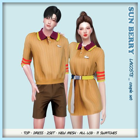 Couple Set Clothes, Sims 4 Family, Cc Mods, Free Sims 4, Sims 4 Children, Male Clothing, Couple Set, Female Dress, Alpha Female