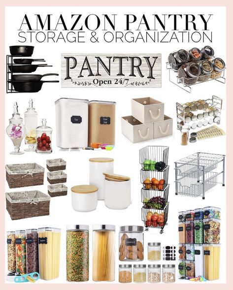 Pans Organization, Decor On Amazon, Pot And Pans Organization, Pan Organization, Pantry Remodel, Pantry Organizers, Organization Pantry, House Organisation, Kitchen Organization Pantry