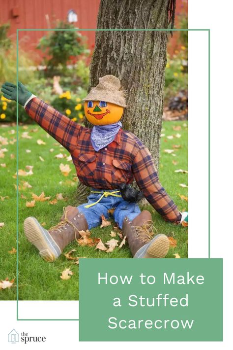 You should plan on including at least a few stuffed dummies in your haunted house! They are very versatile and easy to make.#halloweencrafts #halloweendiy #diyhalloween #halloweenideas #halloween How To Make Your Own Scarecrow, How To Make A Dummy For Halloween, Stuffed Scarecrow Diy, Diy Halloween Dummy, Pumpkin Scarecrow Diy, Making Scarecrows, Get Rid Of Groundhogs, Make A Scarecrow, Diy Scarecrow