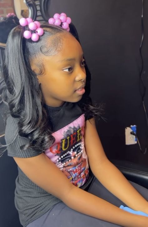 Ponytail Hairstyles For Black Kids, Crochet Ponytail Hairstyle, Toddlers Hairstyles, Hairstyle For Kids, Crochet Ponytail, Kid Hairstyles, Lil Girl Hairstyles, Ponytail Hairstyle, Curly Ponytail