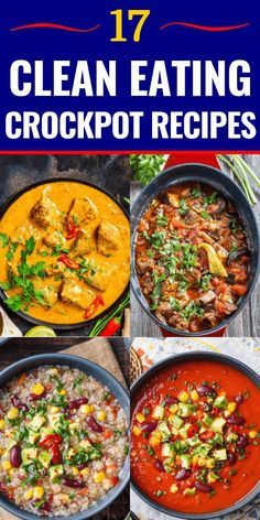 17 Clean Eating Crockpot Recipes If you’re eating clean then check out these healthy slow cooking dinner recipes! From delicious chicken and easy crockpot pork to yummy vegetarian soups-the search for easy clean eating dinner recipes is over! With Paleo, Whole30, and Gluten-free options this is the best collection of clean eating crockpot recipes for weight loss! #cleaneating #crockpot #healthy #diet #weightloss #eatclean Clean Eating Crockpot, Clean Eating Dinner Recipes, Vegetarian Crockpot Recipes, Clean Eating Recipes For Dinner, Crockpot Healthy, Easy Clean Eating, Clean Eating Dinner, Crockpot Pork, Healthy Crockpot