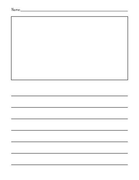 Free Printable Writing Paper with Drawing Box Write And Draw Template Free Printable, Writing Paper With Picture Box Free, Draw And Write Template, Lined Paper Template Free Printable, Lined Writing Papers Free Printable, Lined Paper Printable Free, Paper Template Free, Free Paper Printables, Free Writing Paper