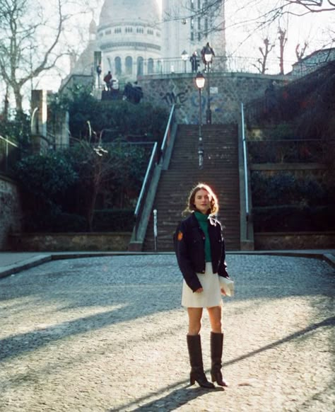 60s Parisian Style, Fall Boots And Skirt Outfit, Carel Paris, Deep Winter, My Pics, Princesa Diana, Longchamp Le Pliage Backpack, Winter Fits, Source Unknown