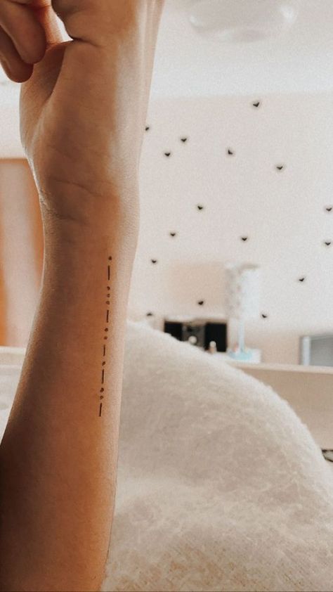 Tattoo In Hidden Places, Morse Code Date Tattoo, Moris Code Tattoo Ideas, Morse Code Tattoo Ideas, Morse Tattoo, Morse Code Tattoos, Tattoos 2022, Morse Code Tattoo, Tattoos 2023