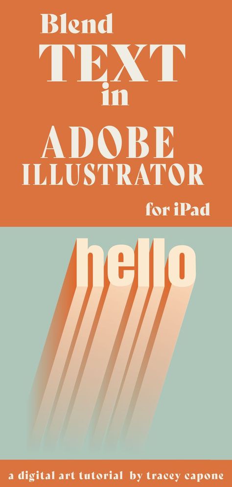 Illustrator Ipad Tutorials, Blend Tool Illustrator, Adobe Illustrator Lessons, Adobe Illustrator Ipad, Ipad Logo, Illustrator Ipad, Learning Adobe Illustrator, Text Tutorial, Blend Tool