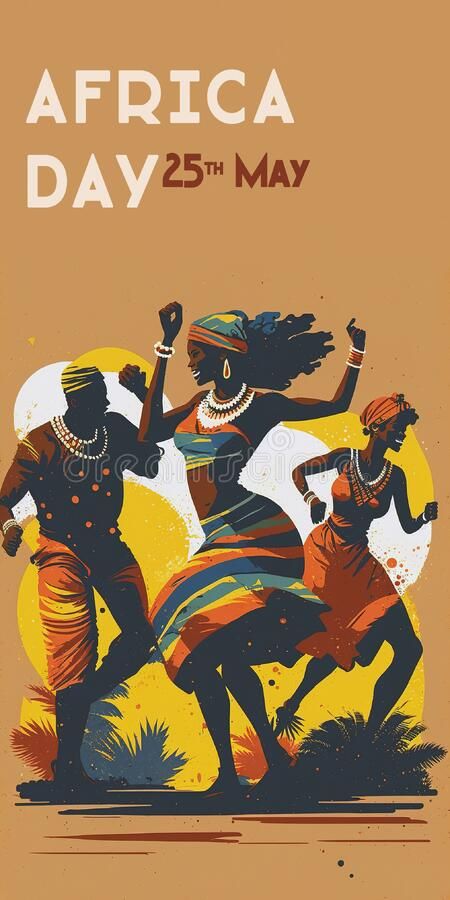 Africa Day Poster, African People Dancing, Dance Party Poster, Vertical Illustration, Africa Day, Free Wedding Cards, Africa Art Design, African Dance, Club Poster