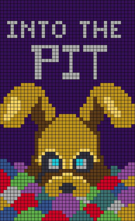 Five Nights At Freddy's Pixel Art Grid, Fnaf Grid Pattern, Fnaf Grid Art, Pixel Art Pattern Fnaf, Fnaf Cross Stitch, Fnaf Alpha Pattern, Perler Bead Patterns Fnaf, Pixel Art Creepy, Pixel Art Album Cover